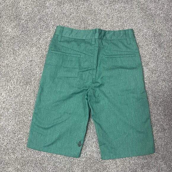 Volcom Shorts Youth 26 VMonty Chino Green 10 inch Inseam Skate Walking Shorts - Picture 2 of 7